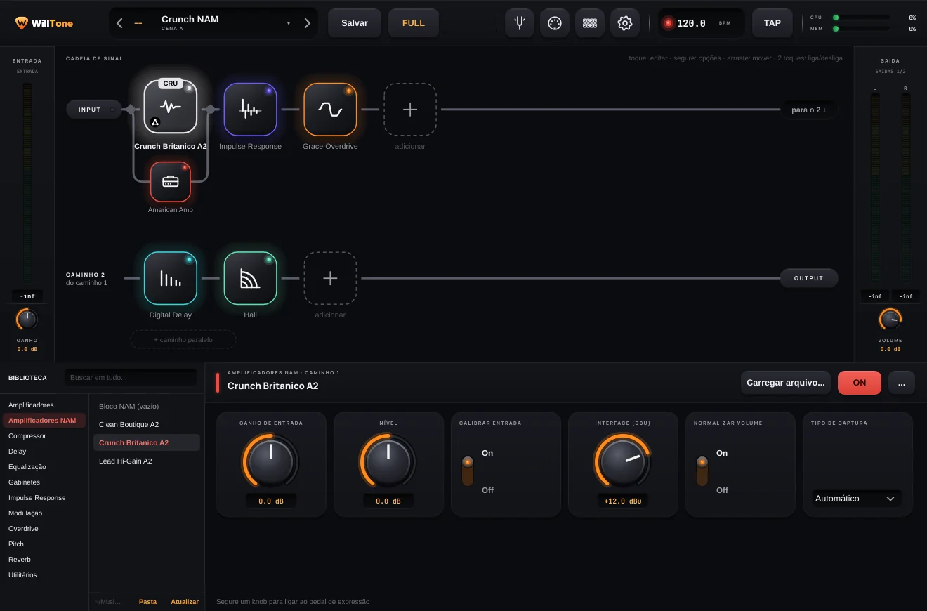 Captura NAM com amplificador em paralelo